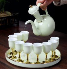 <b>羊脂玉描金酒具 陶瓷酒具叼嘿视频网站</b>