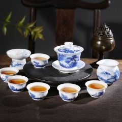 景德鎮青花瓷茶具套裝 陶瓷茶具定製價格